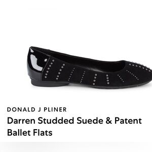 Donald Pliner black suede studded flats 
NWOT